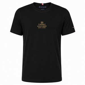 Camiseta Tommy Hilfiger Masculina Bordada Cor Preta