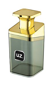 Porta Sabonete Liquido Slim Banheiro - Preto Com Dourado Premium Uz