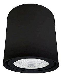 Spot Luminária Redondo Sobrepor Direcionável 6,5x7,5 - Preto