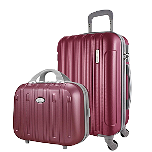 Mala Viagem Bordo 4 Rodas 360 Abs + Frasqueira Trip - Vinho