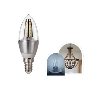 Lâmpada Vela Led Balão Cristal E14 Branco Quente 3000k 4w Para Lustres e Luminárias