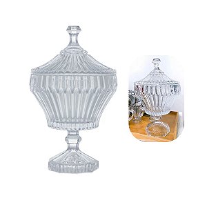 POTICHE DECORATIVO C/PE DE CRISTAL ECOLOGICO RENAISSANCE 11,5x20cm