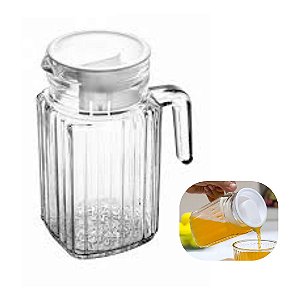 Jarra Porta De Geladeira De Vidro Com Tampa Em Plástico Branca 650ml Lyor