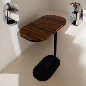 Mesa de Canto E Apoio Sofá E Cama Decorativa 60cm Vintage Luxo Marrom Estilo Industrial