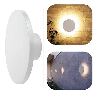 Arandela de Sobrepor Eclipse Led 6w 3000k Bivolt Ip65 Ideal Muro, Beiral Externo e Interno