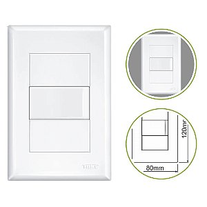 Interruptor Simples Completo 16A com Placa 4x2 Linha Evidence Branco Construção e Reformas