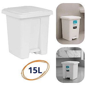 Lixeira 15 Litros com Pedal Ideal para Cozinha e Banheiro Linha Plus Premium Resistente