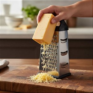 Ralador 4 Faces Em Aço Inox 24cm Base Emborrachada Ideal Legumes, Queijo e Milho Preto