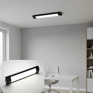 Luminaria Led 30cm Slim Linear 10w Branco quente 3000k Teto 110/220 Bivolt