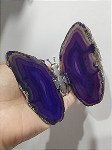 Borboleta em Ágata - Roxa