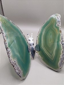 Borboleta em Ágata - Verde