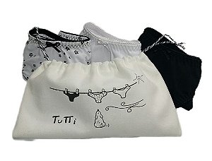 Kit Com 3 Tangas Primavera + Necessaire