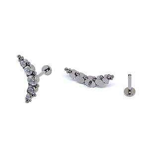 LBT MEIA FLOR 5 PET ZIRC TIT - Lontrix Piercing - seu LBT MEIA FLOR 5 PET ZIRC TIT - Lontrix Piercing - seu