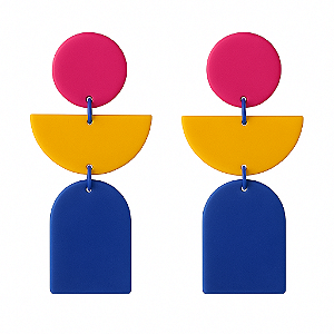 Maxi Brincos coloridos Curva Livre