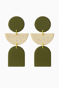 Maxi Brincos Verde Musgo Curva Livre