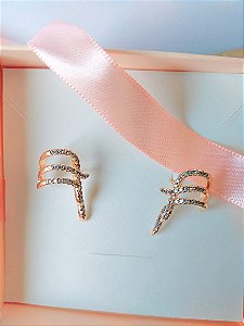 Brinco Ear Cuff Fileiras Micro Zircônia – Pedra Alpha Semijoias