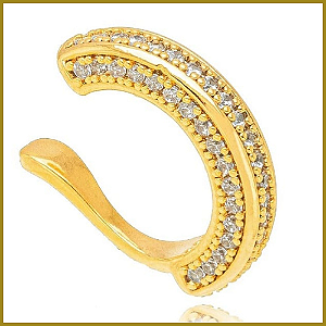 Piercing Micro Zircônia Dourado Banho Ouro 18k