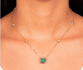 Conjunto Quadrado Turmalina Fusion Color Banho Ouro 18k