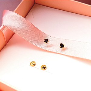 Brinco Pedra Semi Jóia Infantil Banho Ouro 18k