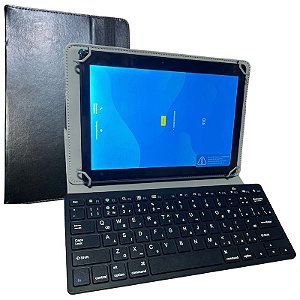 Capa p/ Tablet Hd10 Amazon Fire + Teclado Bluetooth Compacto