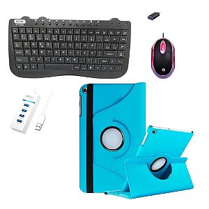 Case + kit Teclado Mouse p/ Tablet Galaxy A7 T500 T505 10.4