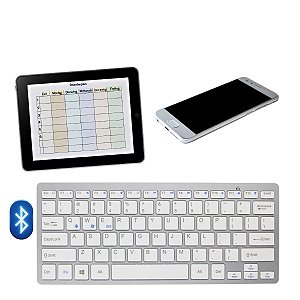 Teclado Slim Bluetooth para Tablet Celular Notebook Leve