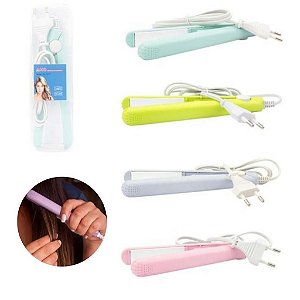 Mini Chapinha Prancha Alisadora Cabelo Portátil Bolsa Viagem