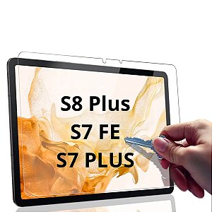 Película de Vidro p/ tablet Samsung S8 Plus/ S7 FE / S7 Plus