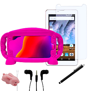 Capa p/ Tablet 7 polegadas + Película Caneta +Fone+ Protetor