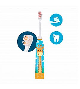 Escova de Dente Dental Elétrica Infantil Girafa Kids + Refil