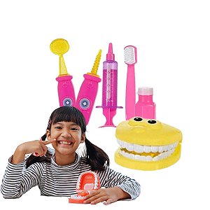 Maleta Kit Dentista Infantil Dentista 4 Peças Rosa Pakitoys :  : Brinquedos e Jogos