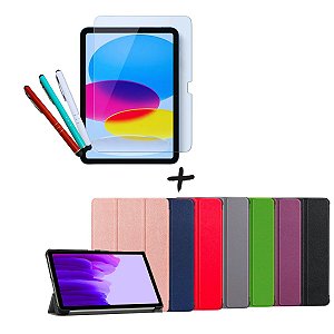 Kit Capa Smart Case P/ Tablet Hd10 + Pelicula + Caneta Touch
