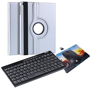 Capa Giratória p/ tablet A7 T500 T505+ Teclado/mouse sem fio
