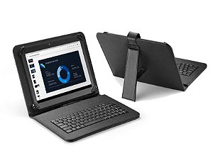 Capa preta com Teclado para Tablet Lenovo p11 Plus / A9 Plus
