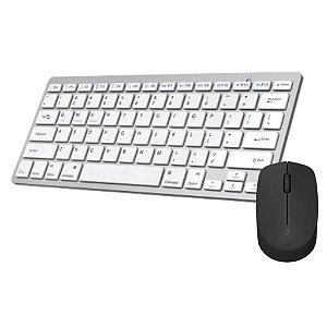 Kit teclado e mouse bluetooth Compacto p/ Imac Macbook Ipad