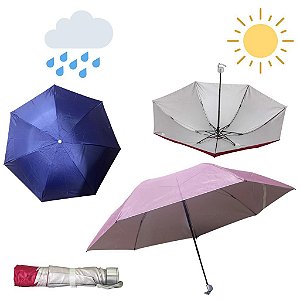Sombrinha Guarda Chuva Resistente c/ Proteção UV Sol e Chuva