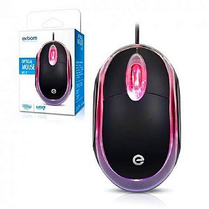Mouse com Fio Luz de Led Vermelho Exbom 1000dpi USB Optical