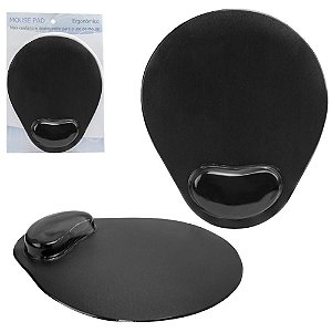 Mouse pad Ergonômico com apoio de punho em gel Preto Confort