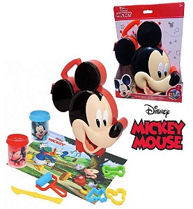 Maleta 3D Mickey Mouse com Massinha de Modelar e Acessórios