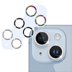 Película de Acrílico c/ Brilho Lente de Câmera p/ iPhone 15