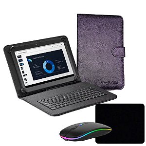 Capa com teclado + Mouse p/ Tablet 7 polegadas p/ Estudo kit