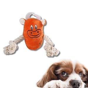 Brinquedo de Pelúcia Touro p/ Pets Cachorro c/ Apto e corda para cães