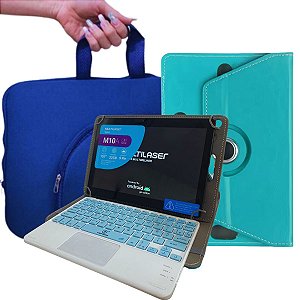 Capa Giratória + Teclado c/ Touch pad p/ Tablet Q10 Positivo + bolsa p/ transporte