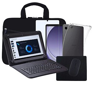 Capa c/ Teclado Mouse p/ Tablet A9 8,7 Polegadas + Película