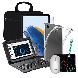 Capa c/ Teclado + Mouse Bluetooth p/ Tablet Galaxy Tab A8