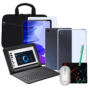Capa c/ Teclado + Mouse Bluetooth p/ Tablet Galaxy Tab A7 T500