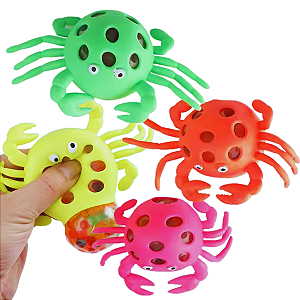 Brinquedo de Apertar Anti Estresse Divertido Caranguejo Colorido