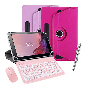 Capa Giratória Para Tablet Lenovo M9 + Teclado Touchpad + Caneta Touch