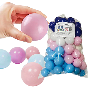 Bolinhas para Piscina Infantil 50 unidades Rosa, Azul e Roxo