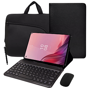 Capa Giratória p/ Tablet Lenovo M9 + Teclado Bluetooth +  Caneta Touch